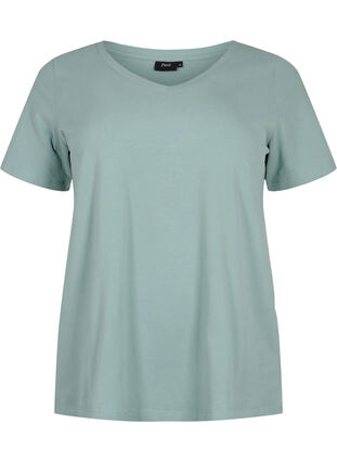 Basic plain cotton t-shirt, Chinois Green, Packshot image number 0