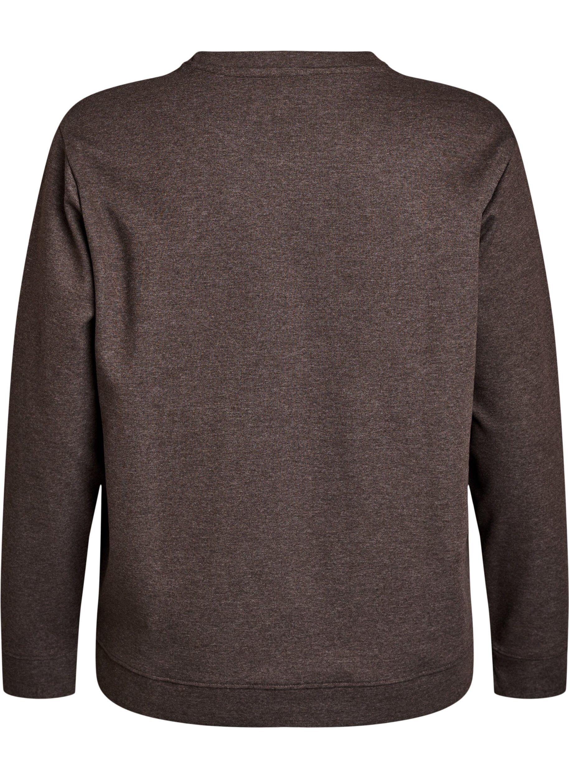 ZizzifashionSweatshirt with crew neck, Brown, Packshot image number 1