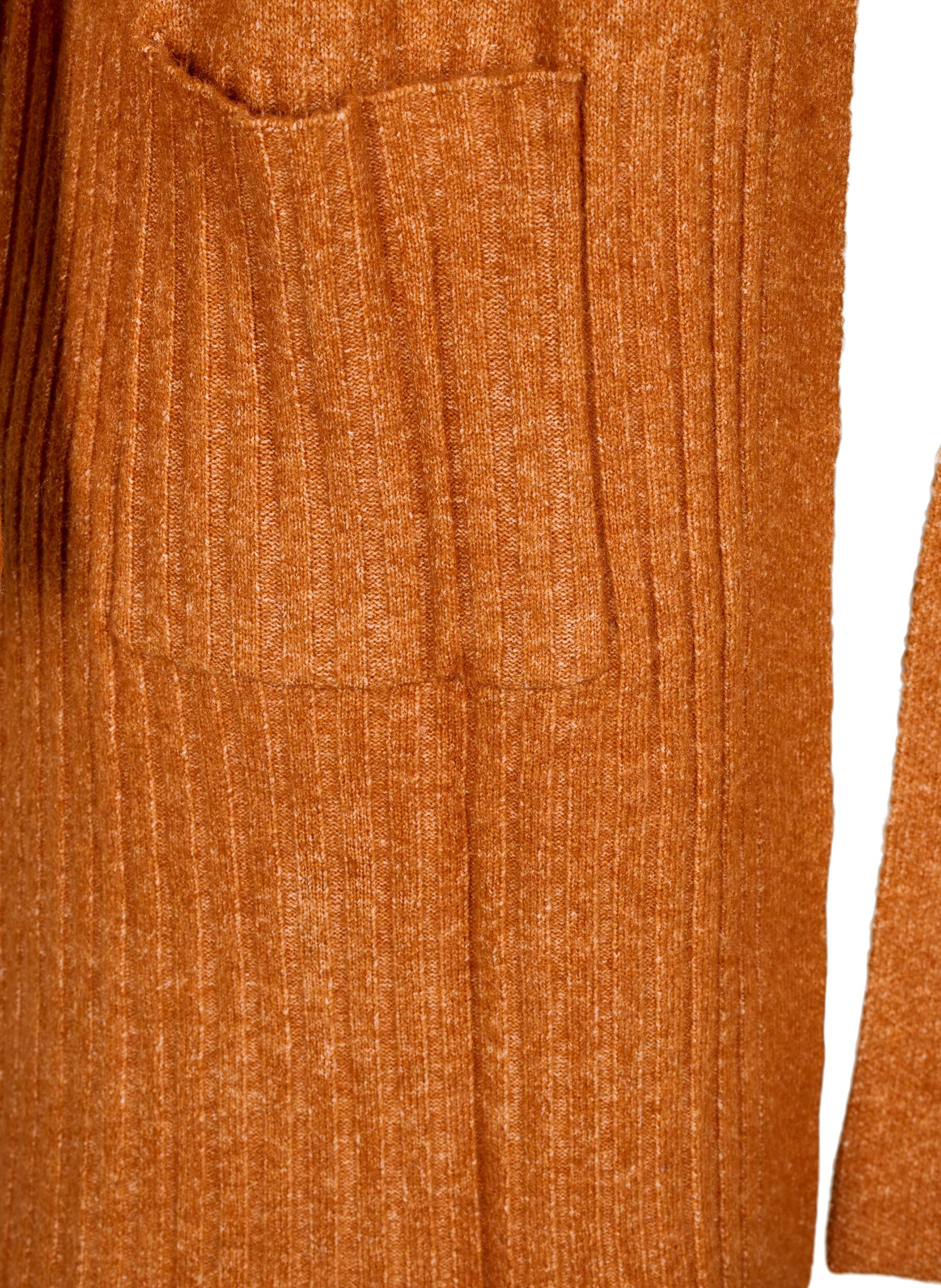 Zizzifashion Long cardigan with pockets, Autumnal Mel., Packshot image number 3