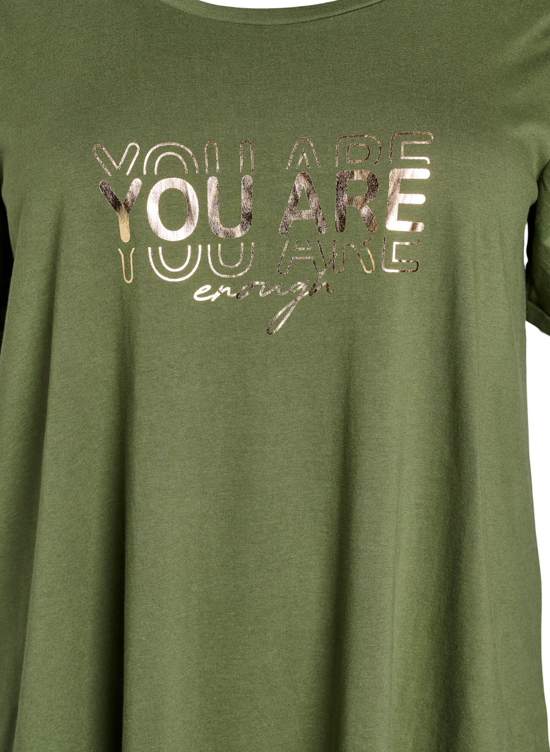 Zizzifashion Short-sleeved nightgown in organic cotton, Green, Packshot image number 2