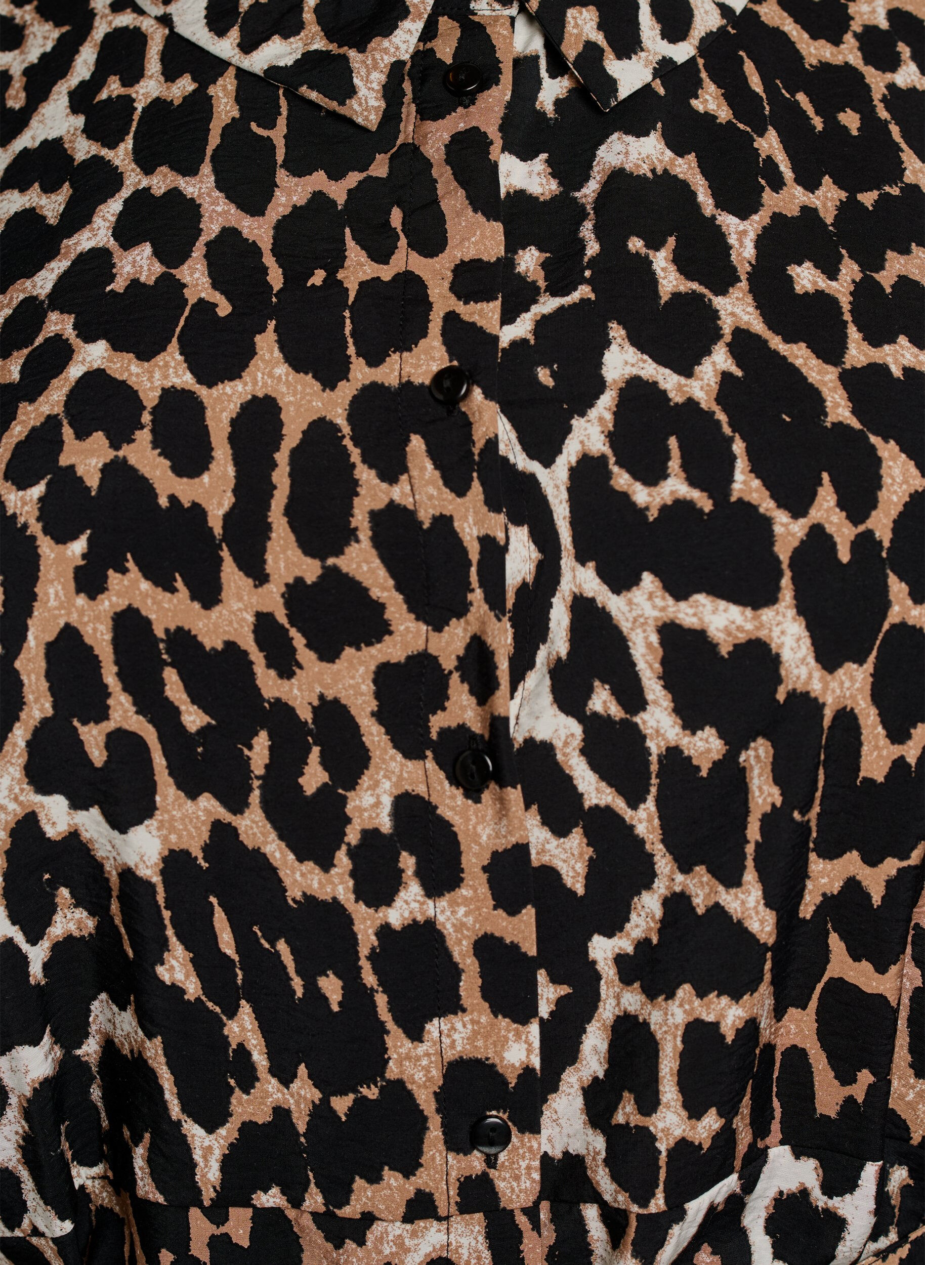 Zizzifashion Patterned tunic with a tie-belt and 3/4 sleeves, Brown, Packshot image number 2