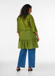 Lightweight dress with ruffles and a V-neck, Green, Model image number 2