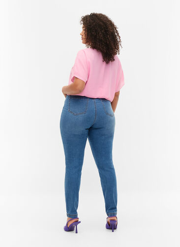 Extra high waisted Bea jeans with super slim fit, Light blue, Model image number 1
