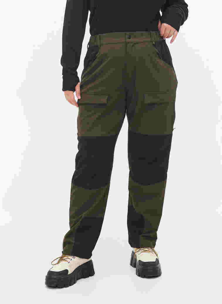 Water-repellent hiking trousers with pockets, Forest Night, Model image number 2