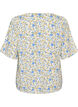 Short-sleeved cotton shirt with a V-neck, Blue, Packshot image number 1