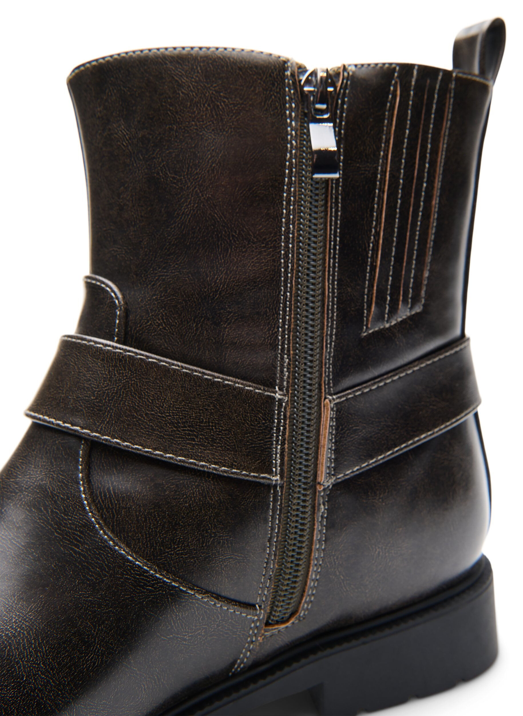 Zizzifashion Wide fit - Short biker boot, Brown, Packshot image number 4