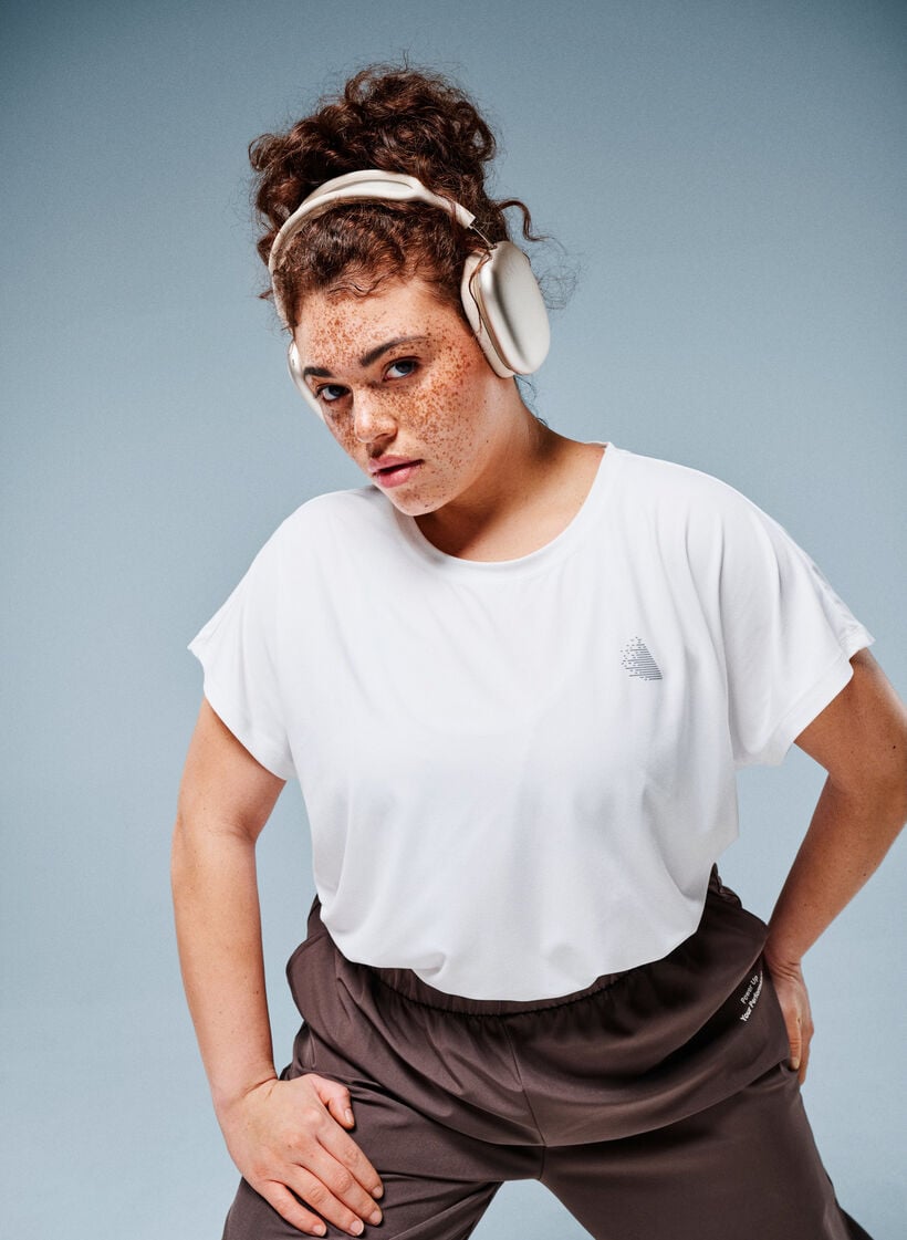 Solid-coloured training T-shirt, White, Image