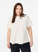 Short-sleeved blouse with shaping darts, Beige, Model image number 0