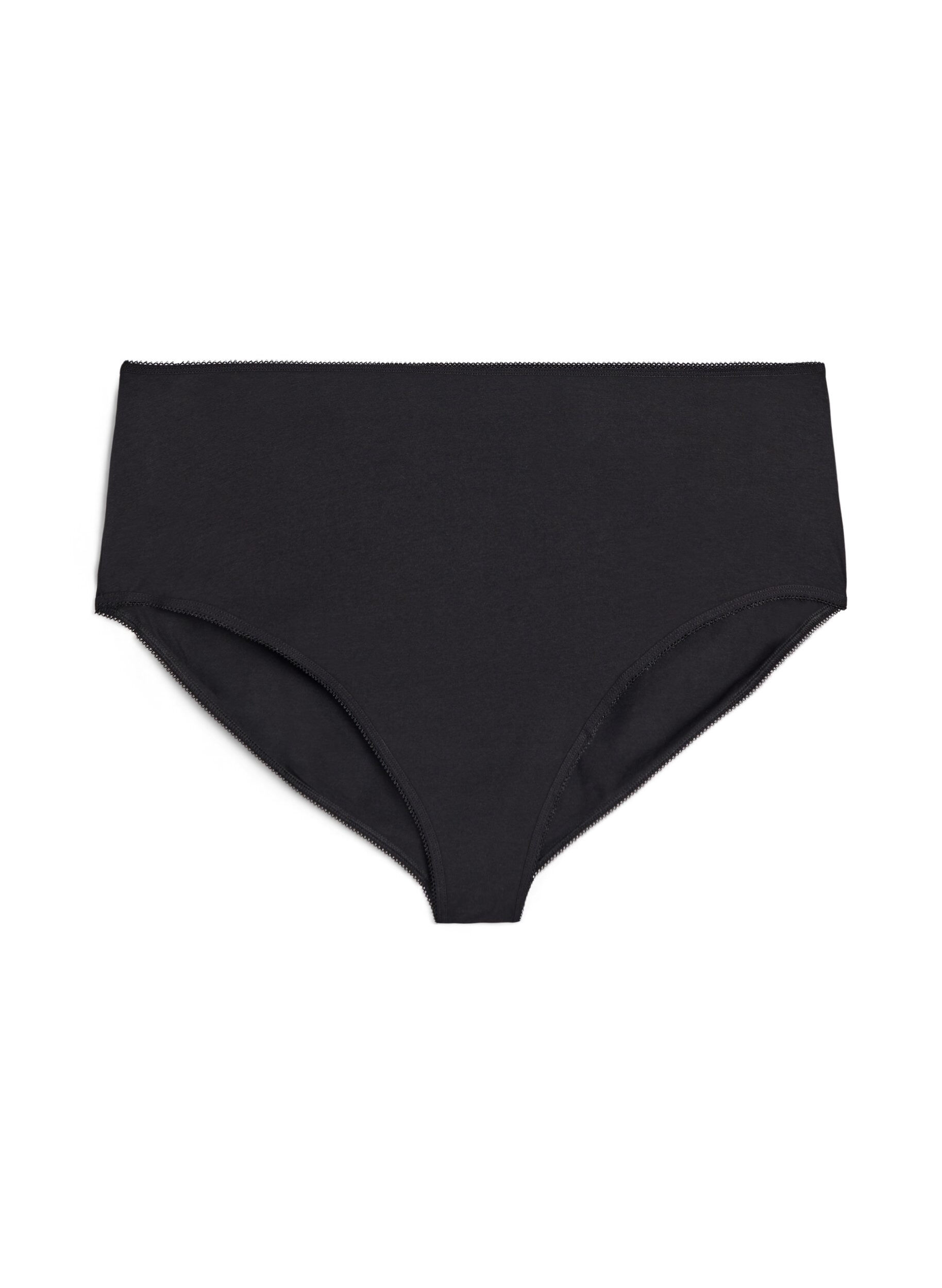Zizzifashion3-pack regular waist cotton briefs, Black, Packshot image number 2