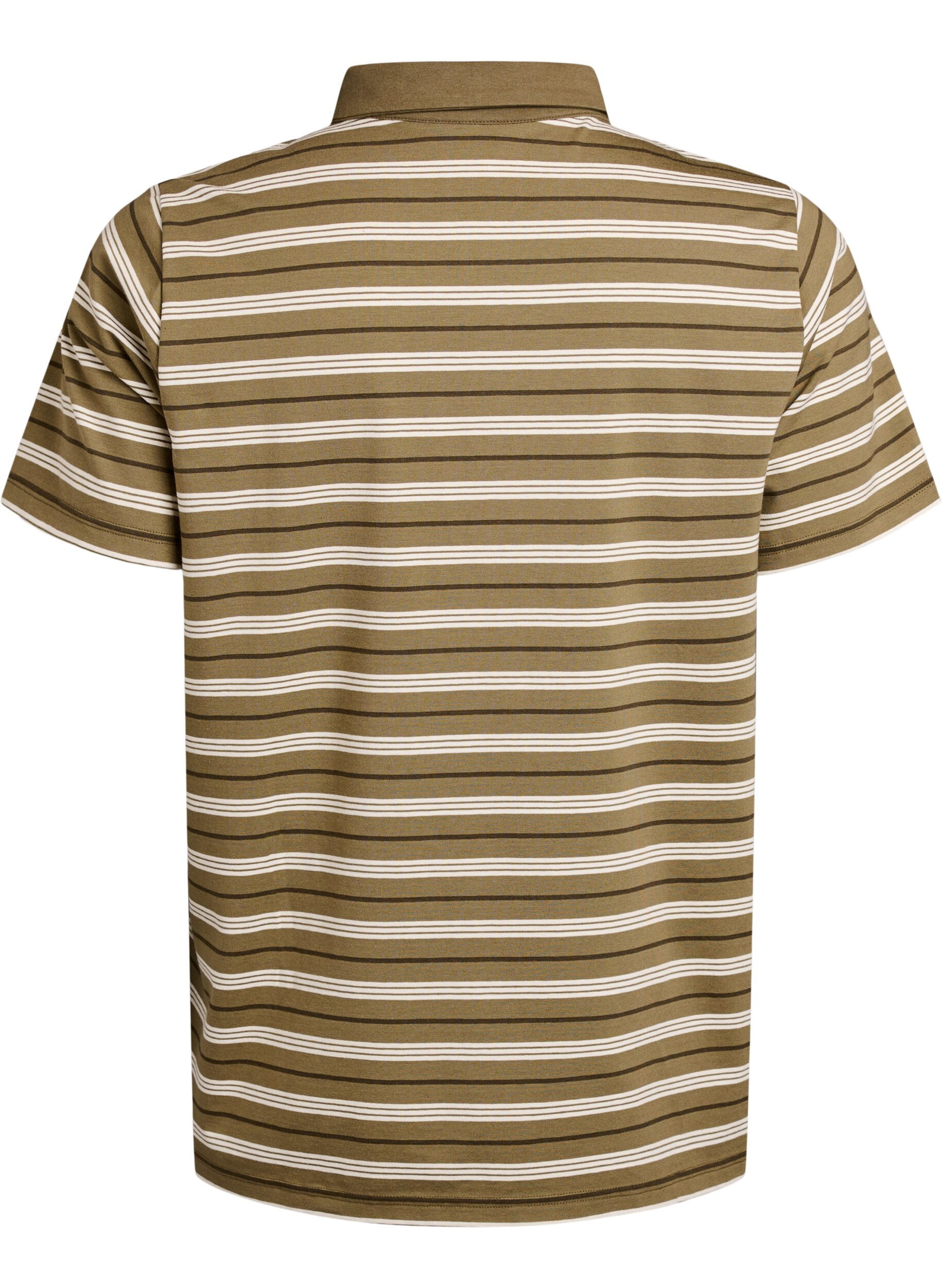 Zizzifashion Striped polo shirt with short sleeves, Green, Packshot image number 1