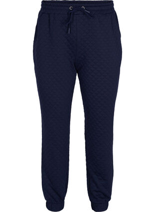 Sweatpants with quilted pattern, Navy Blazer, Packshot image number 0
