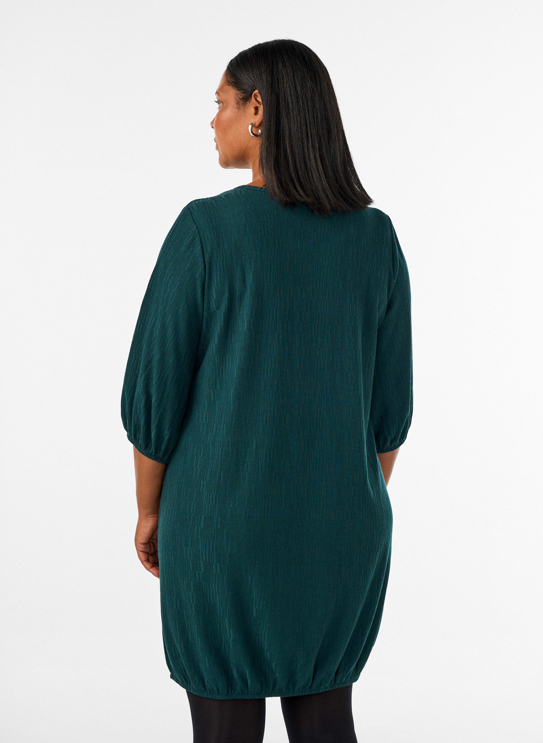 ZizzifashionDress with a balloon shape and structure, Green, Model image number 2