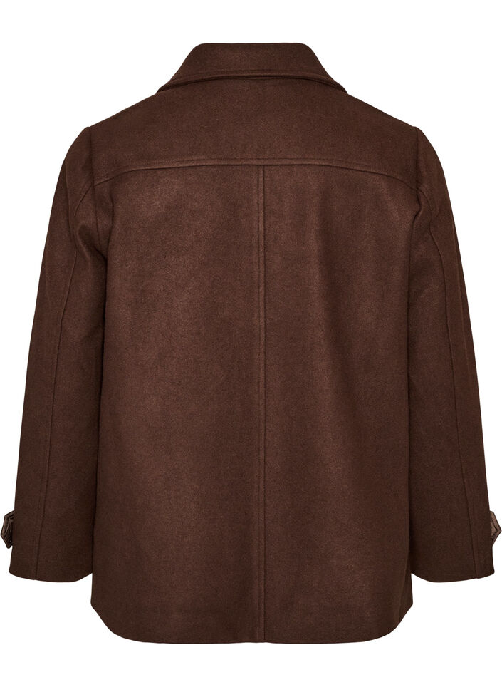Short coat with double-breasted button closure, Brown, Packshot image number 1