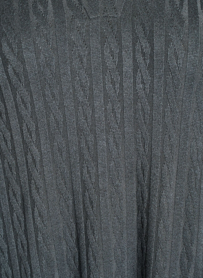 Dress with cable structure and v-neck, Green, Packshot image number 2