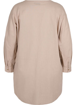 Blouse with 3/4-length sleeves and button closure, Simply Taupe, Packshot image number 1