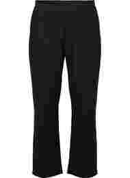 Wide leg trousers with lurex, Black w. Lurex, Packshot