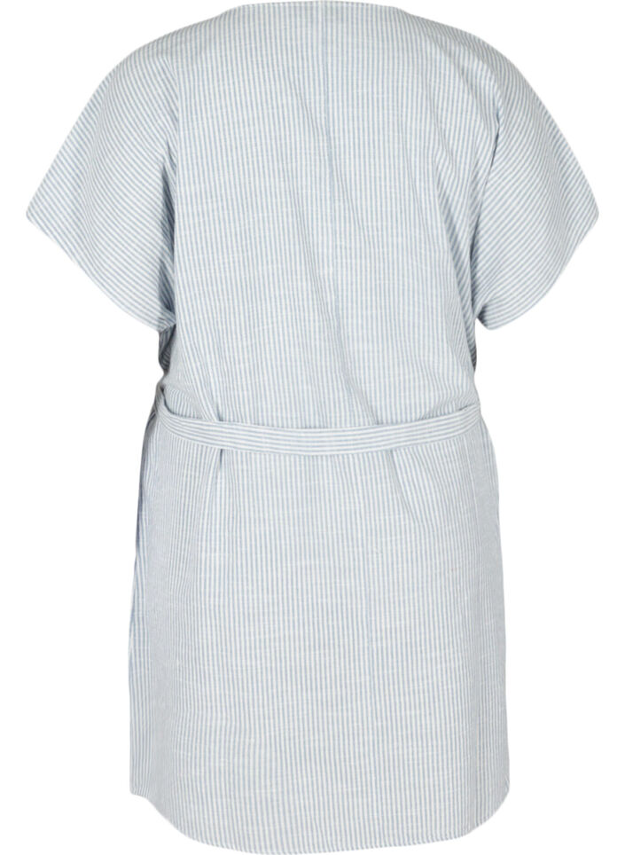 Striped shirt dress in cotton with pockets, Country Blue Stripe, Packshot image number 1