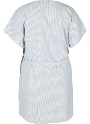 Striped shirt dress in cotton with pockets, Country Blue Stripe, Packshot image number 1