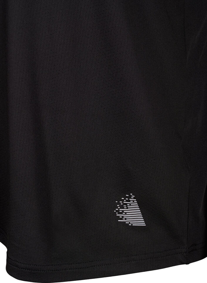 Polo T-shirt with v-neck, Black, Packshot image number 3