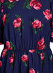 Midi dress with rose print and short balloon sleeves, Blue, Packshot image number 2