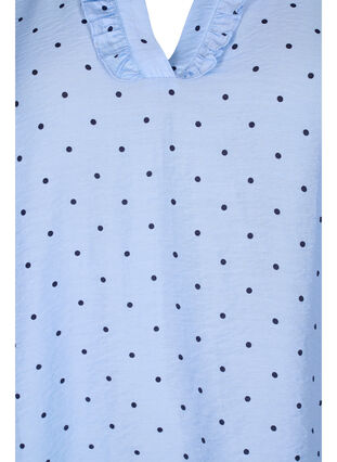 	 Dotted blouse with 3/4 sleeves in viscose material, Light Blue Dot, Packshot image number 2