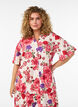 Cotton midi dress with floral print, Red, Model image number 2