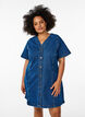 Short denim dress with a v-neck, Blue, Model image number 0