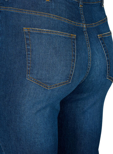 Super slim Amy jeans with destroy and high waist, Dark blue, Packshot image number 4