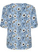 Floral blouse with short sleeves, Blue, Packshot image number 1