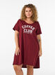 Short-sleeved nightgown in organic cotton, Dark Bordeaux, Model image number 0