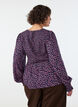 Blouse with smocked top and floral print, Blue, Model image number 1
