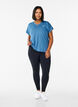 Short-sleeved workout t-shirt with v-neck, Petrol, Model image number 1
