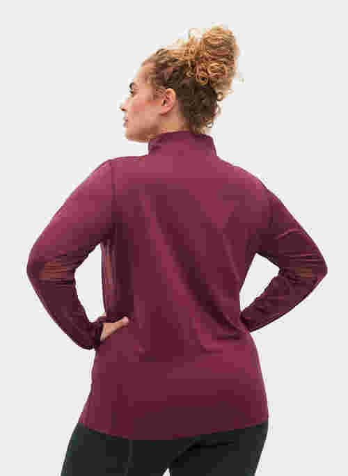 High neck exercise top with zip