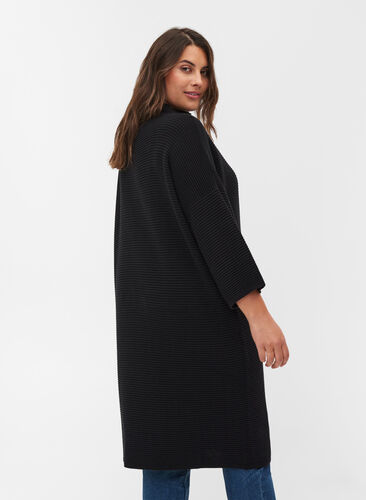 Knitted dress with cropped sleeves, Black, Model image number 1