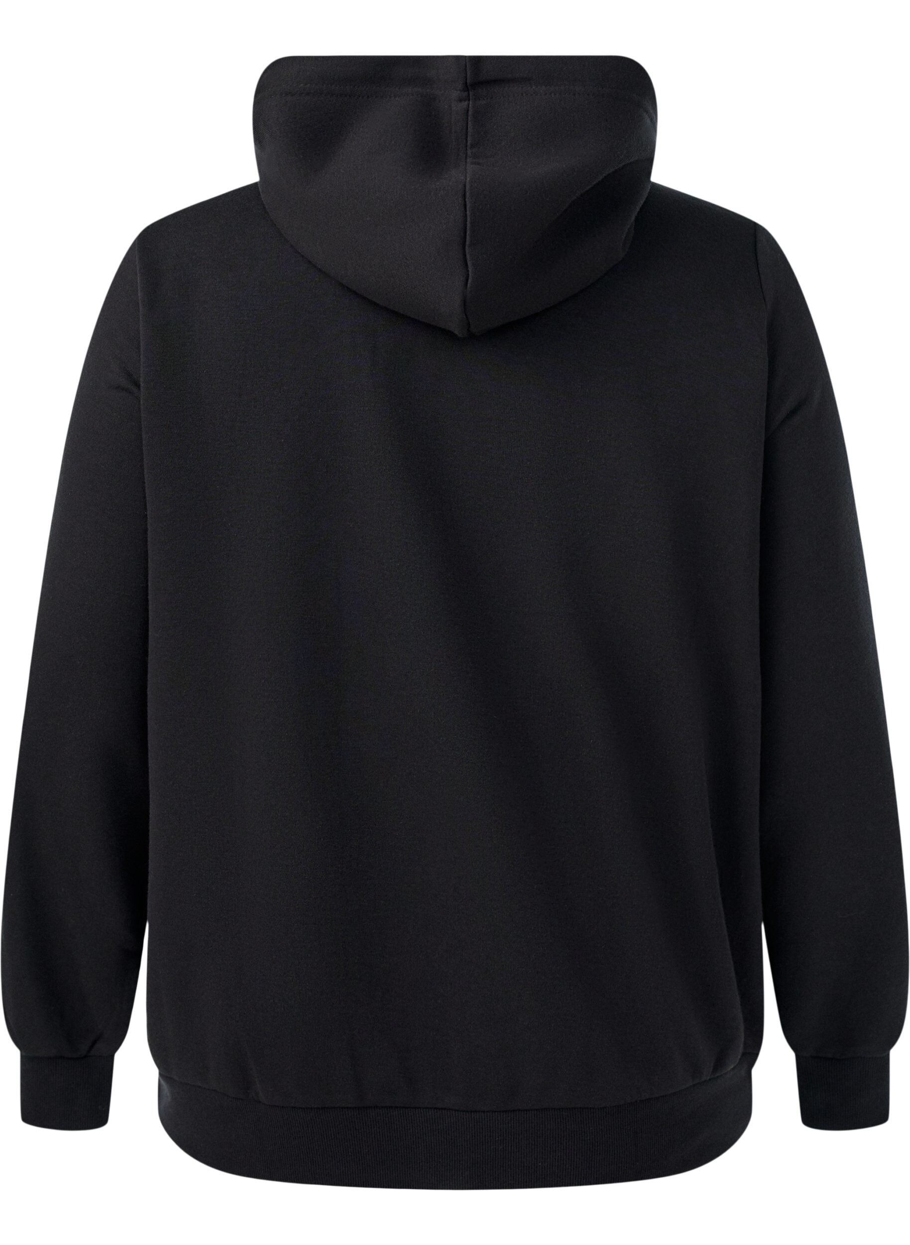 ZizzifashionZipped sweat hoodie with pockets, Black, Packshot image number 1