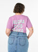 Organic cotton T-shirt with back print, Rose, Model image number 2