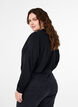 Long-sleeved shirt blouse with V-neck, Black, Model image number 1