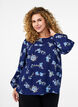 FLASH - Long-sleeved blouse with small flowers, Blue Flower, Model image number 0
