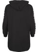 Oversize sweatshirt with print on the sleeves, Black w. Silver, Packshot image number 1