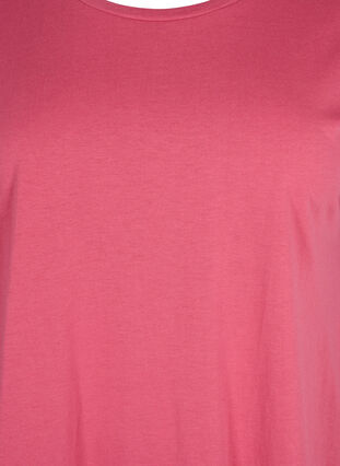 Short sleeve cotton blend T-shirt, Rasperry Pink, Packshot image number 2