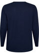 Long-sleeved t-shirt with V-neck and buttons, Blue, Packshot image number 1