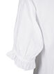 Short-sleeved viscose blouse with ruffle details, Bright White, Packshot image number 3