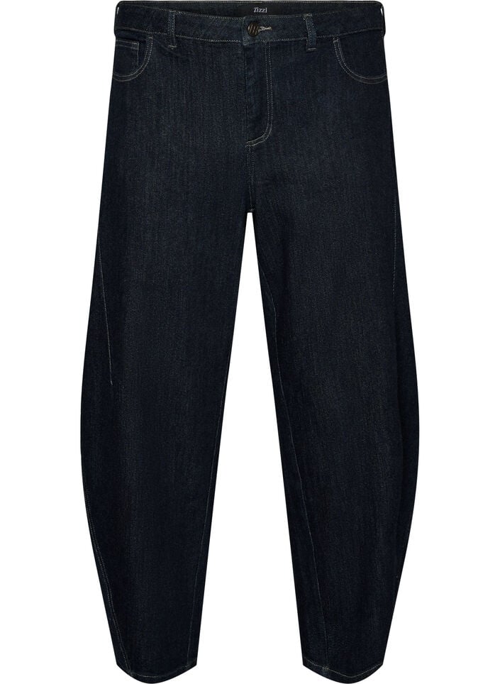 Barrel fit jeans with high waist, Blue, Packshot image number 0