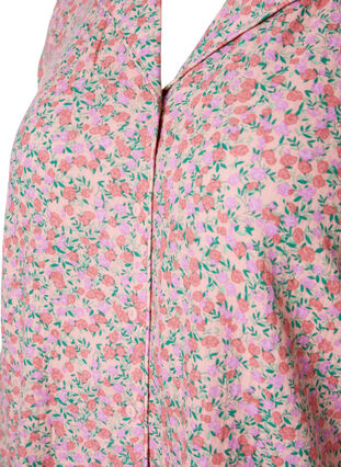 Cotton pyjama top with floral print, Powder Pink, Packshot image number 2