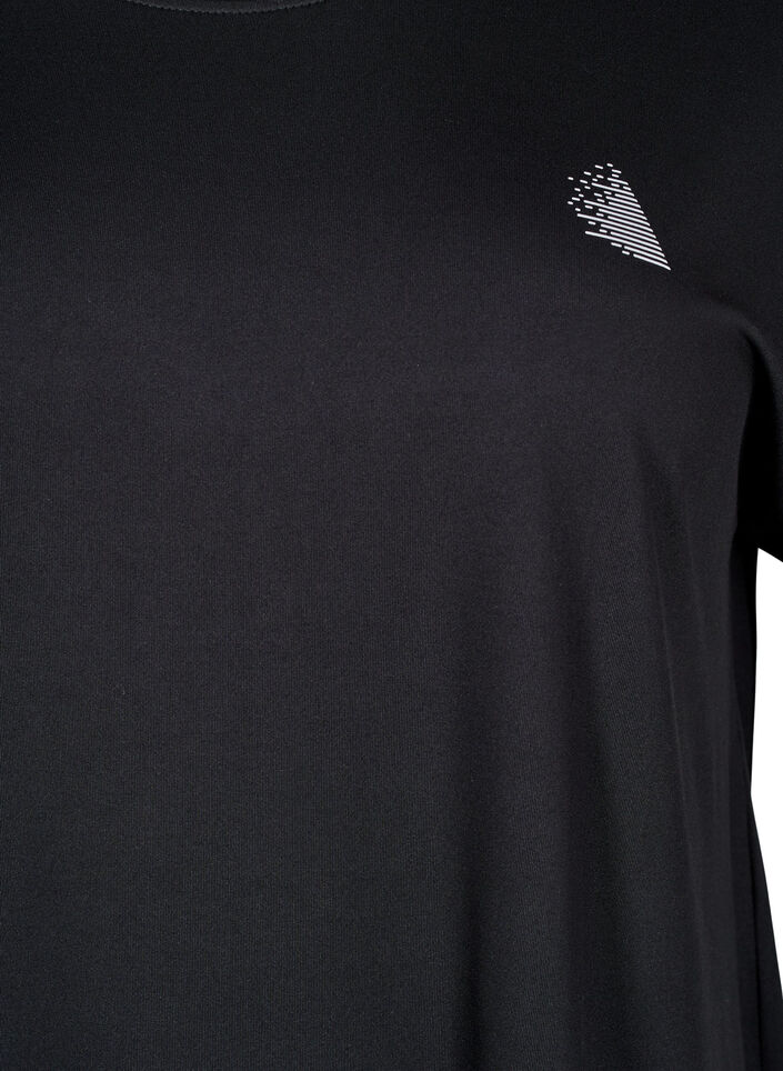 Long workout T-shirt, Black, Packshot image number 2