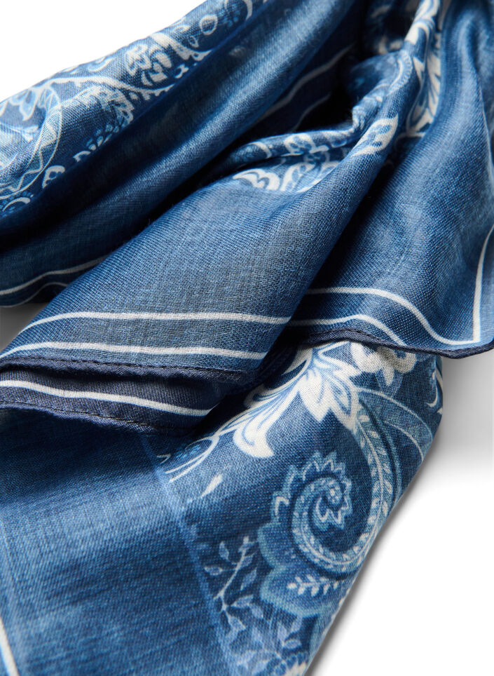 Long patterned scarf, Blue, Packshot image number 1