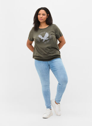 Organic cotton t-shirt with smocking, Ivy Acid Eagle AS S, Model image number 2