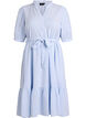 Striped midi dress in cotton with a tie-belt, White, Packshot image number 0