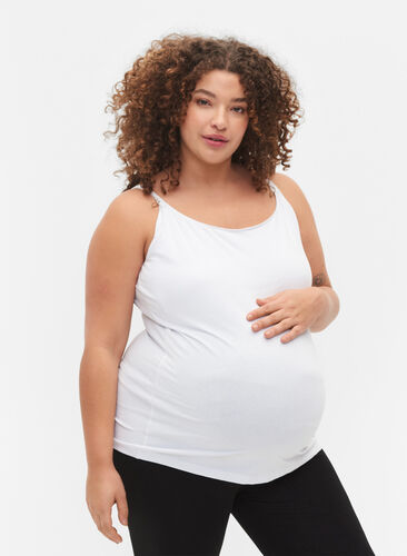 Pregnancy top with breastfeeding function, White, Model image number 0