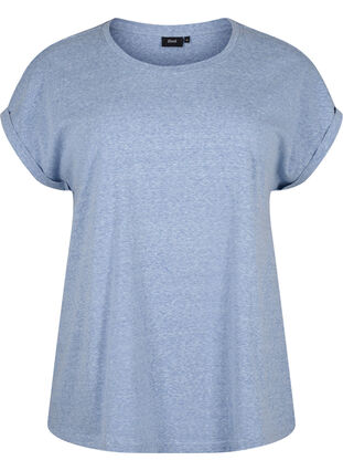 Melange t-shirt with short sleeves, Moonlight Blue Mel. , Packshot image number 0